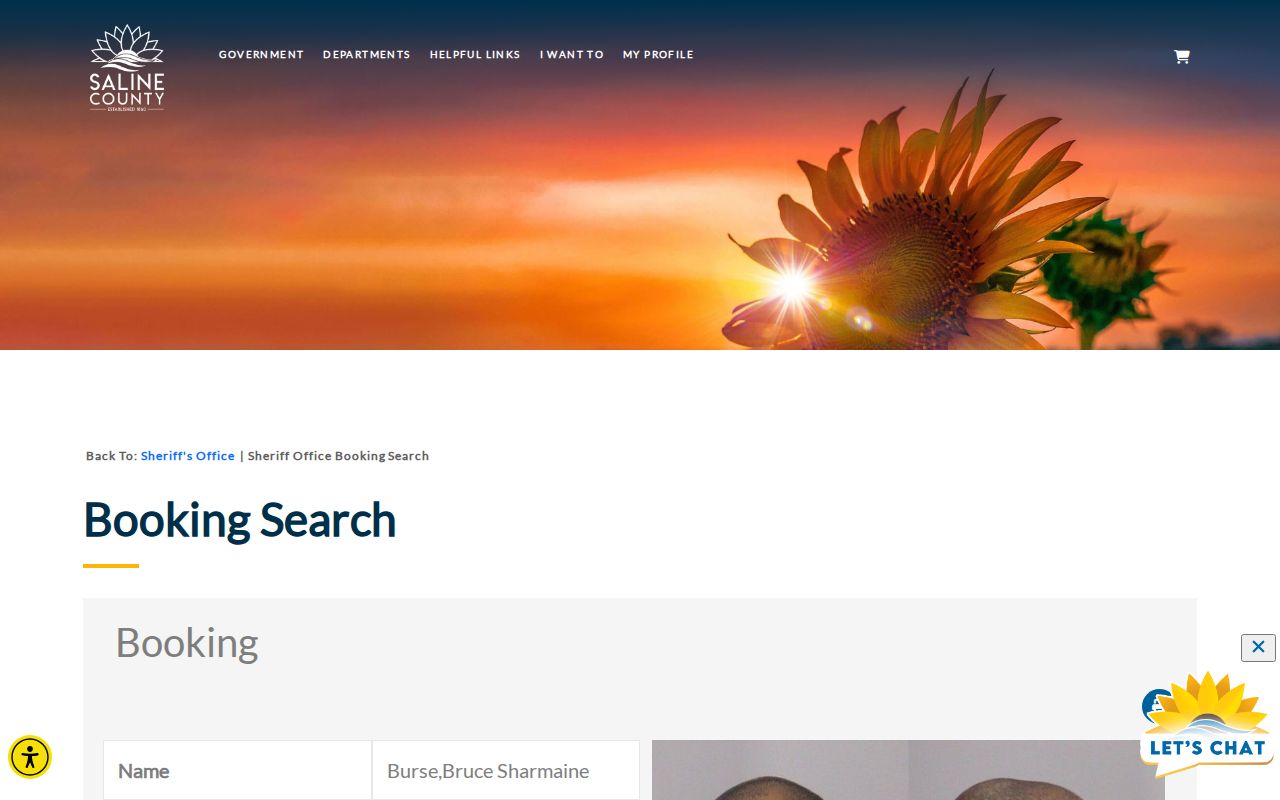 Saline County daily booking activity search